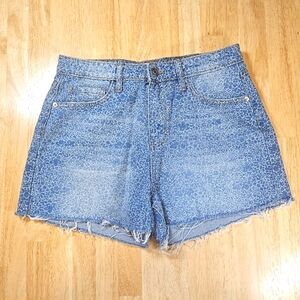 Floral Pattern Jean Shorts